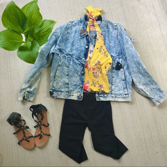 Code Bleu Women’s Denim Jacket Size M Vintage 1980’s with Fringe Made in Japan - Picture 5 of 16